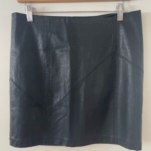 Black Faux Leather Mini Skirt